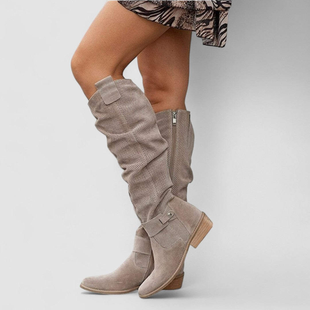 Una women's slouch western knee boots