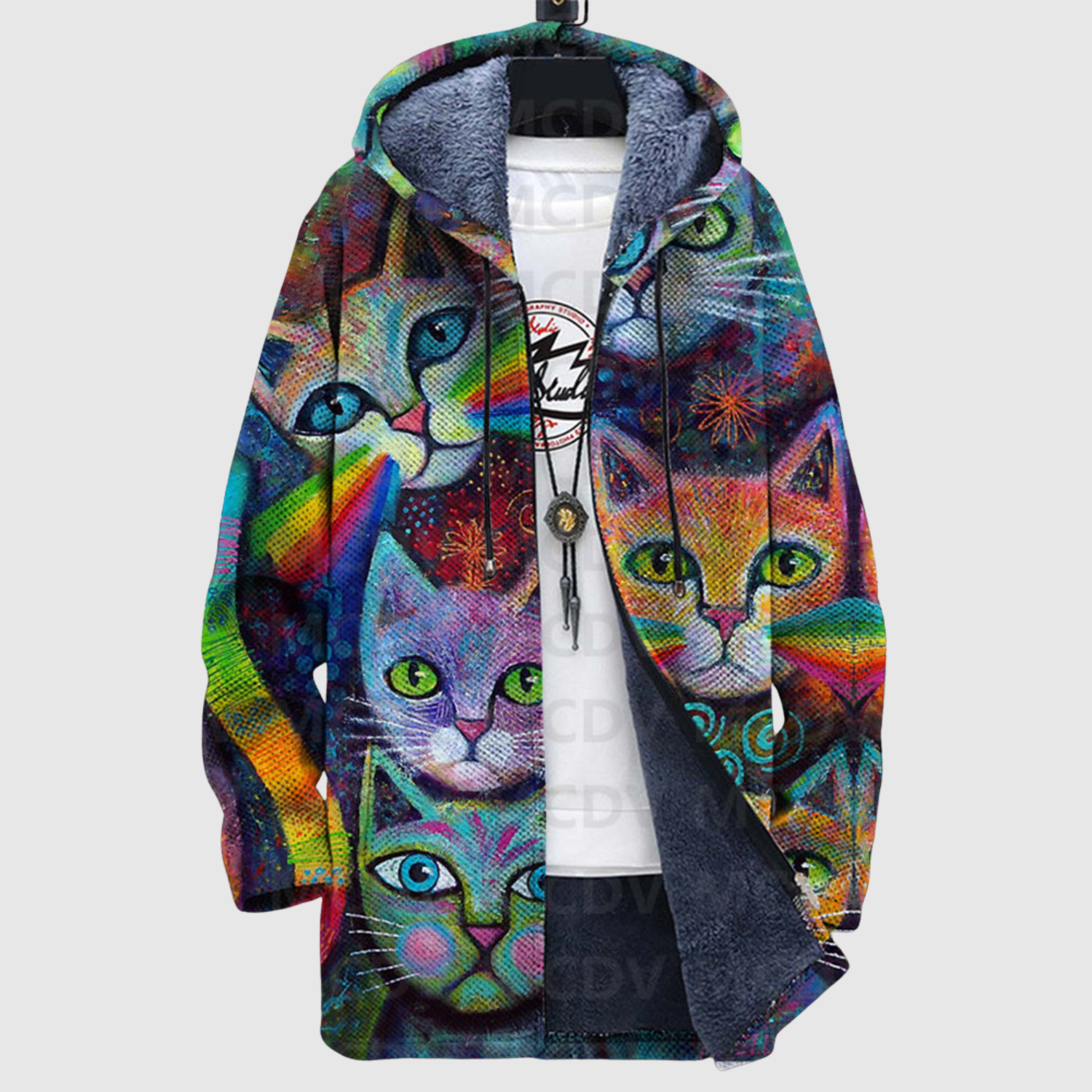 Women's colourful cat print sweatshirt