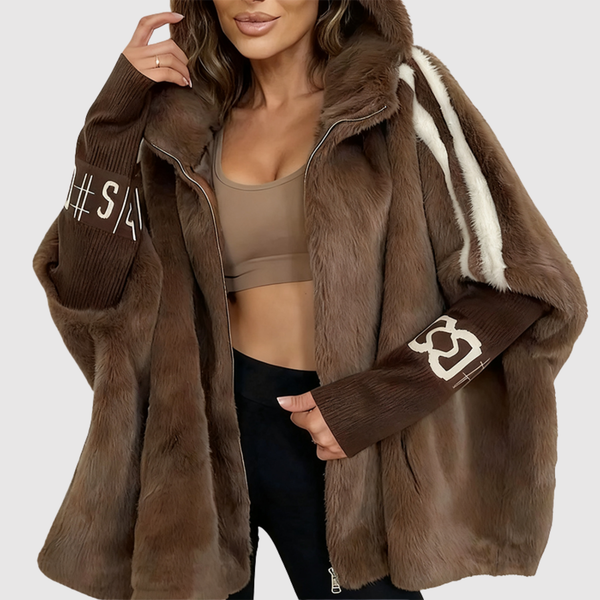 Sandra women's hooded coat with sleeve detail