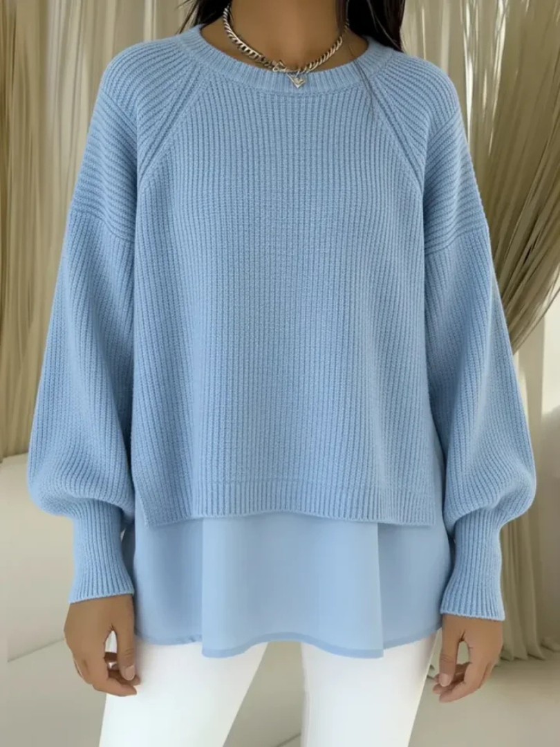 Elaine women's layered-effect ribbed jumper