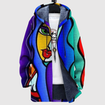 Women's artistic face print hoodie