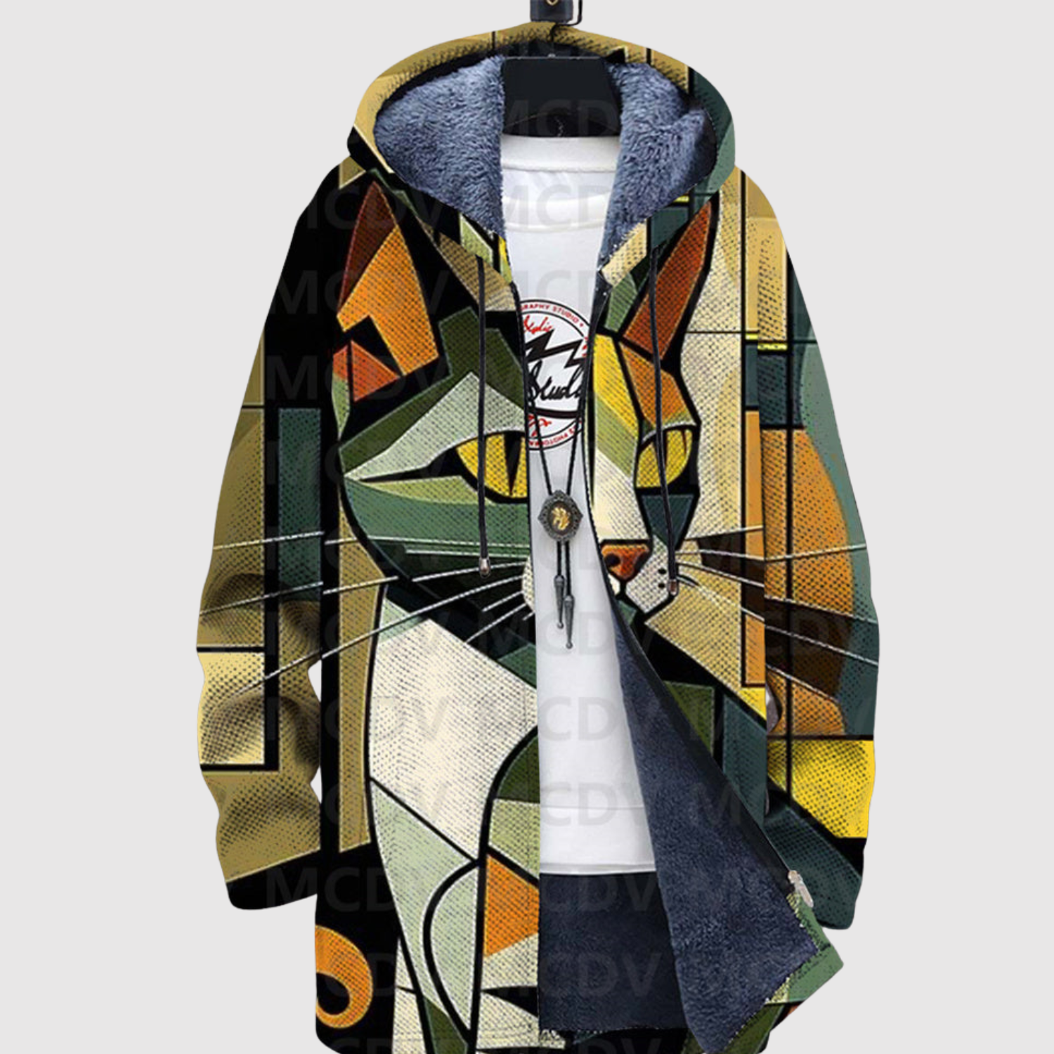 Women's gold cat print hoodie