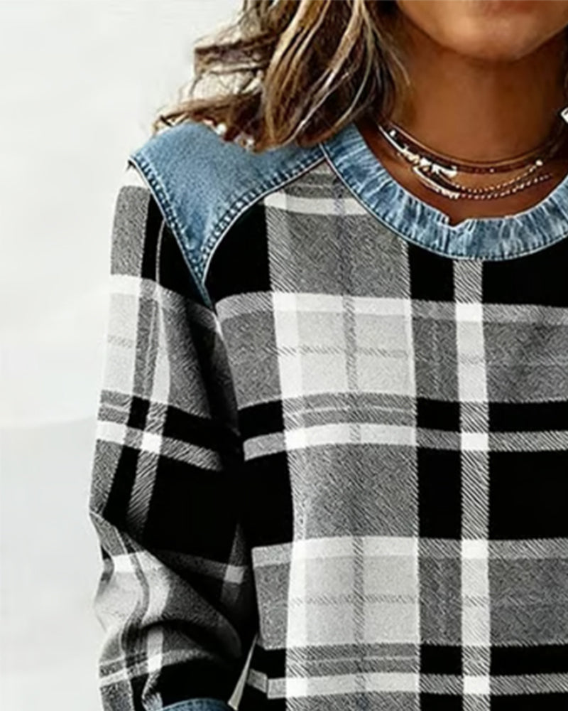 Loretta checked button shirt