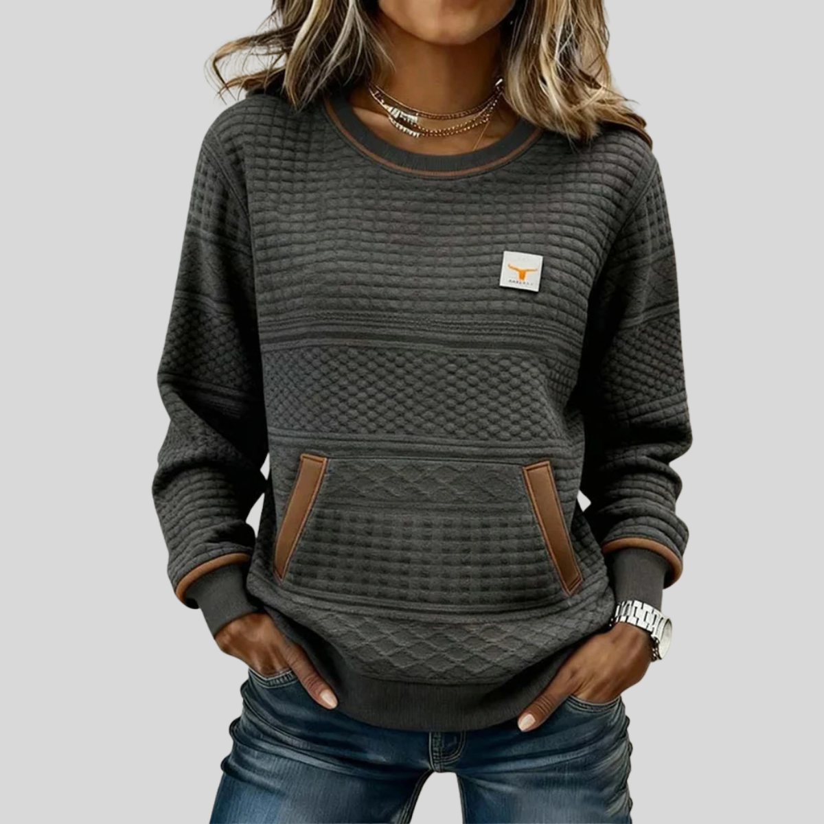 Elaine crew-neck colour-block sweatshirt