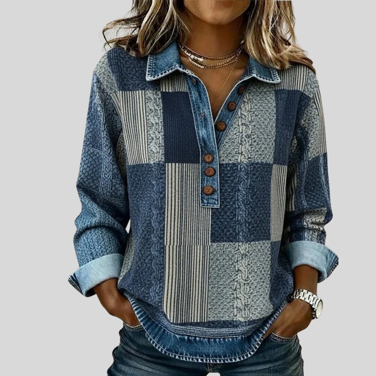 Fiona colour-block print sweatshirt