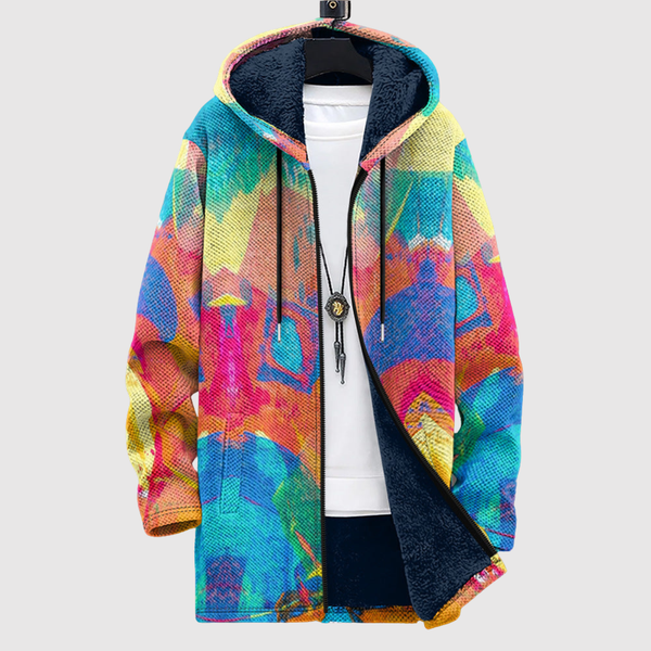 Women's abstract colour print hoodie