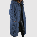 Jennifer women's long textured knitted coat