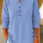 Pauline women's henley button tunic top