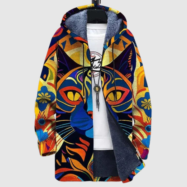 Women's colourful cat print hoodie
