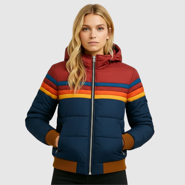Colour Stripe Padded Jacket for women