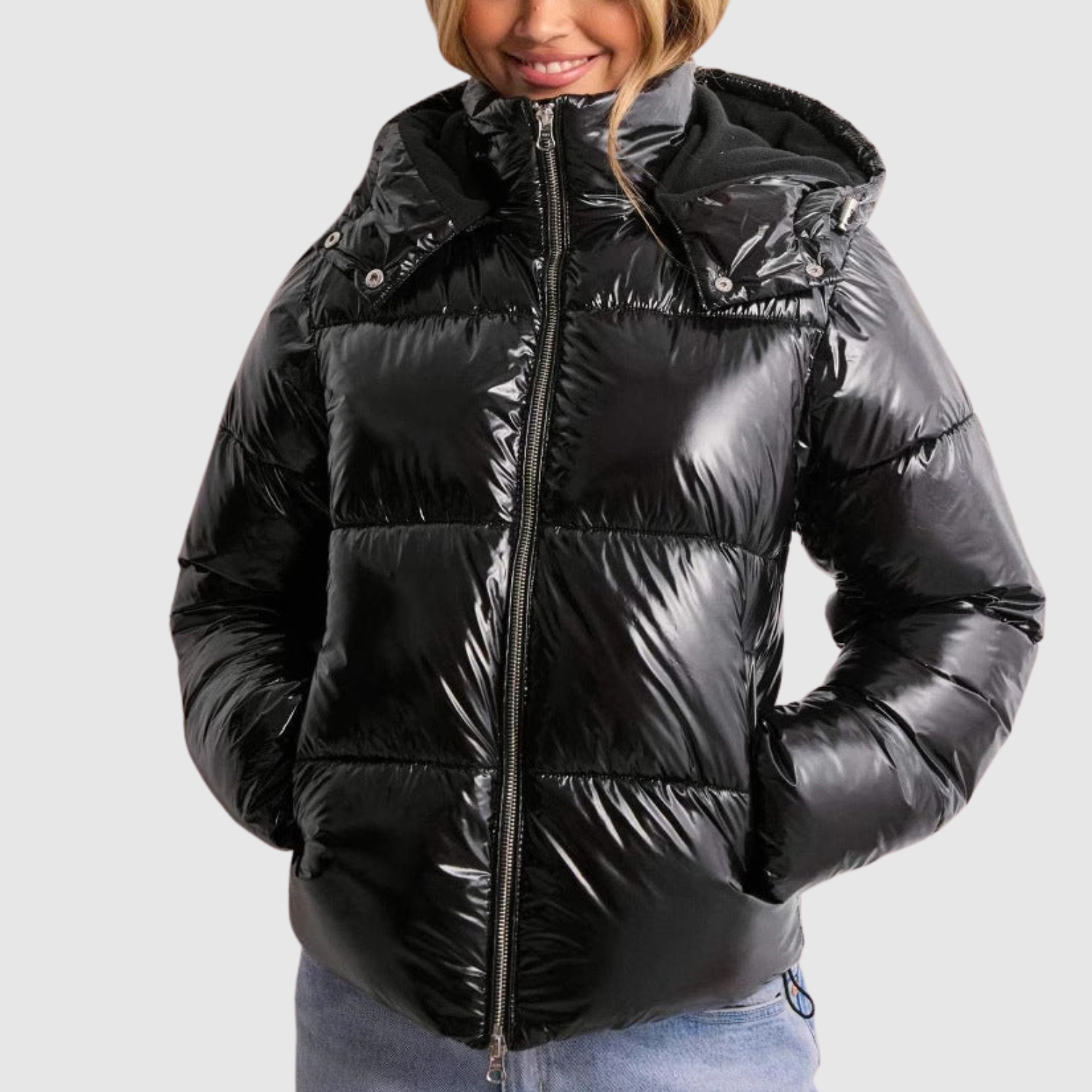 High Shine Puffer Jacket for women