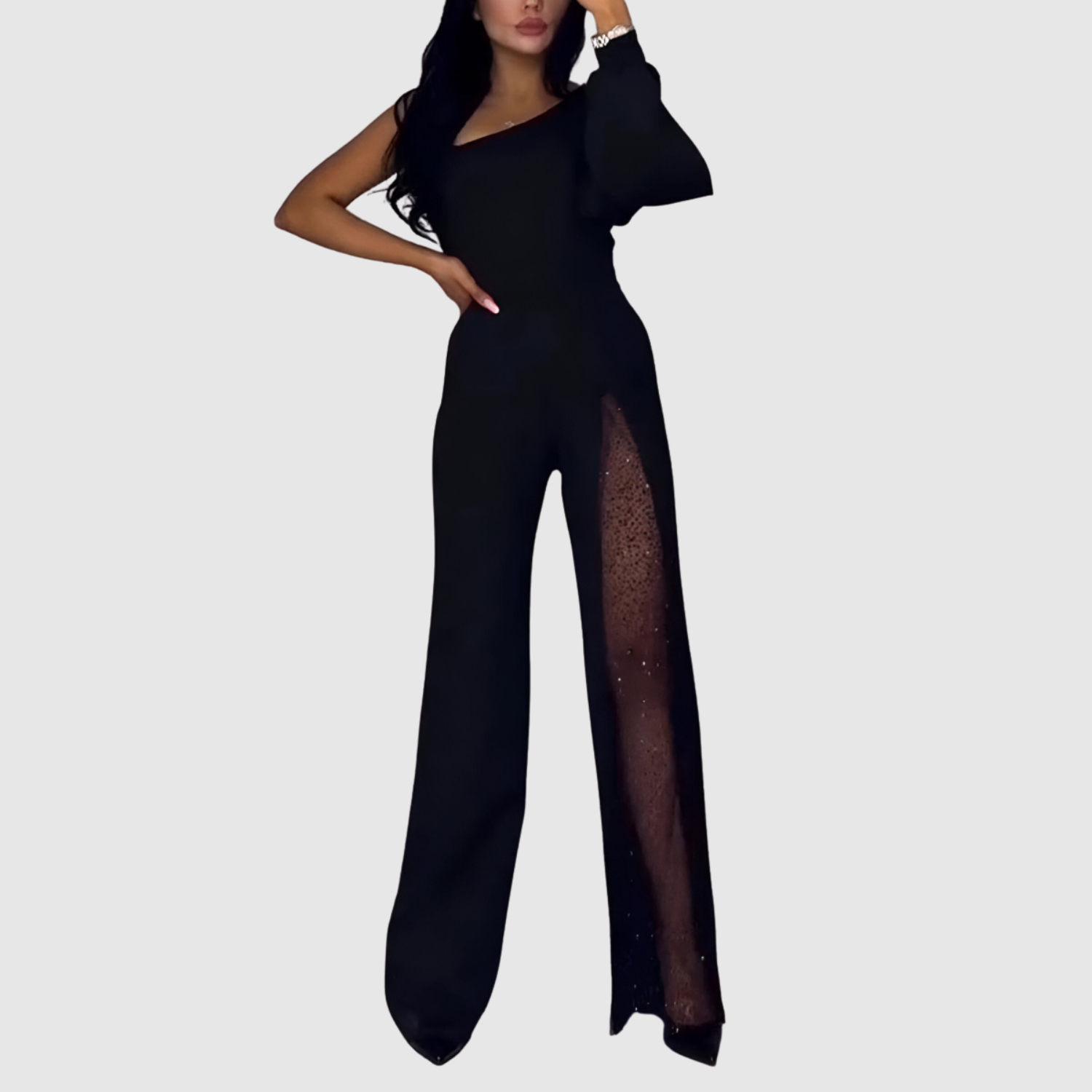 Deborah women's lace-panel jumpsuit