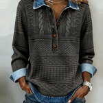 Bethany textured button-neck jumper