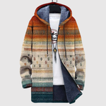 Women's earth tone print hoodie