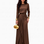 Verity draped satin maxi dress