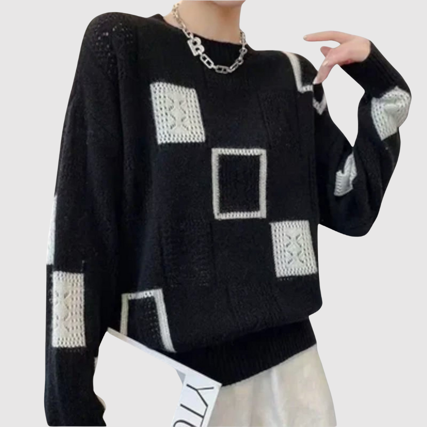Graphic Contrast Jumper for women, view 3