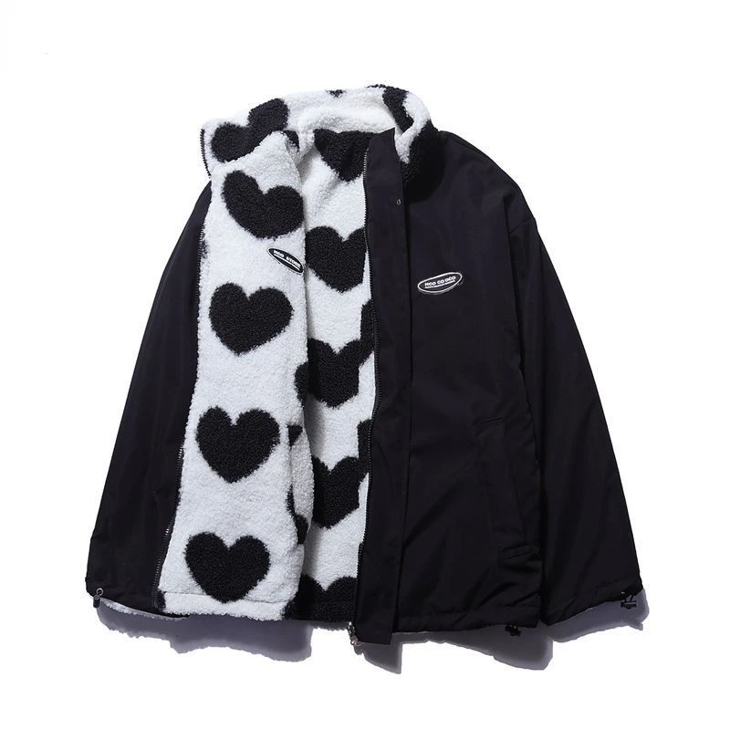 Nora women's reversible heart fleece jacket