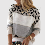 Leopard Colour Block Jumper for women