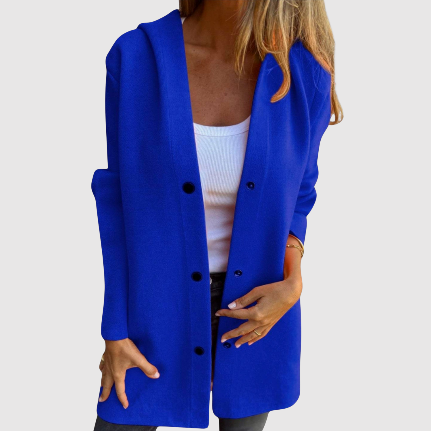 Lisa women's lightweight knit-look button jacket
