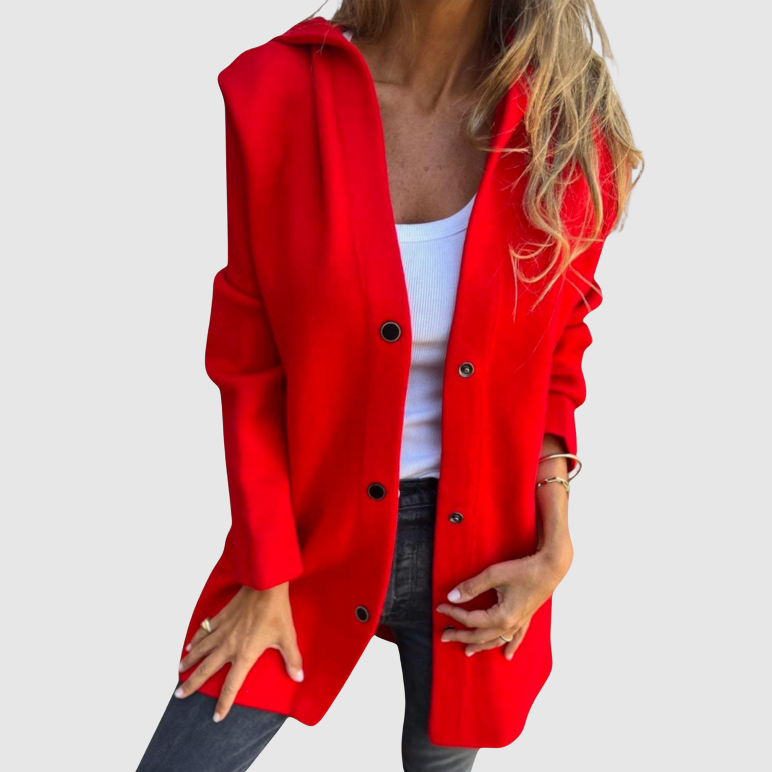 Lisa women's lightweight knit-look button jacket