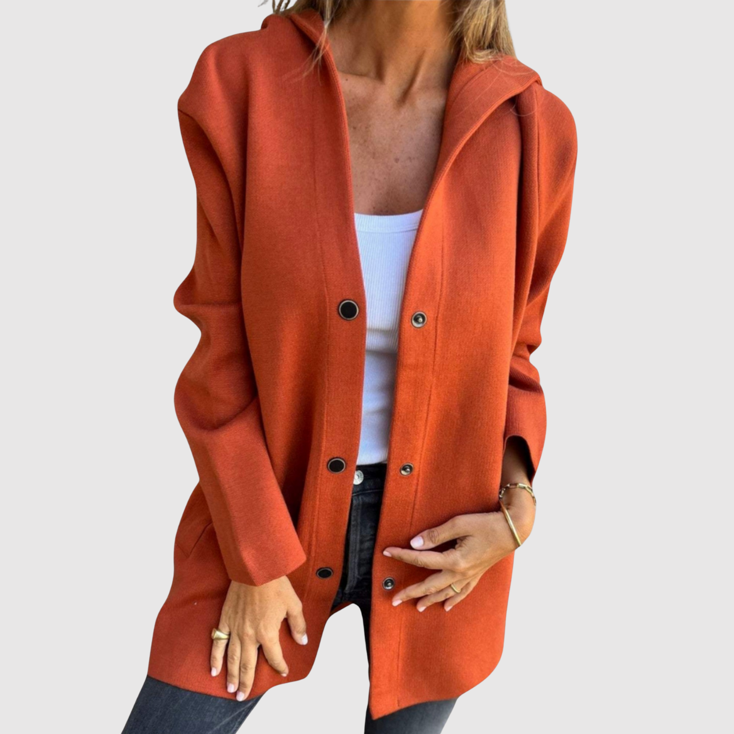 Lisa women's lightweight knit-look button jacket