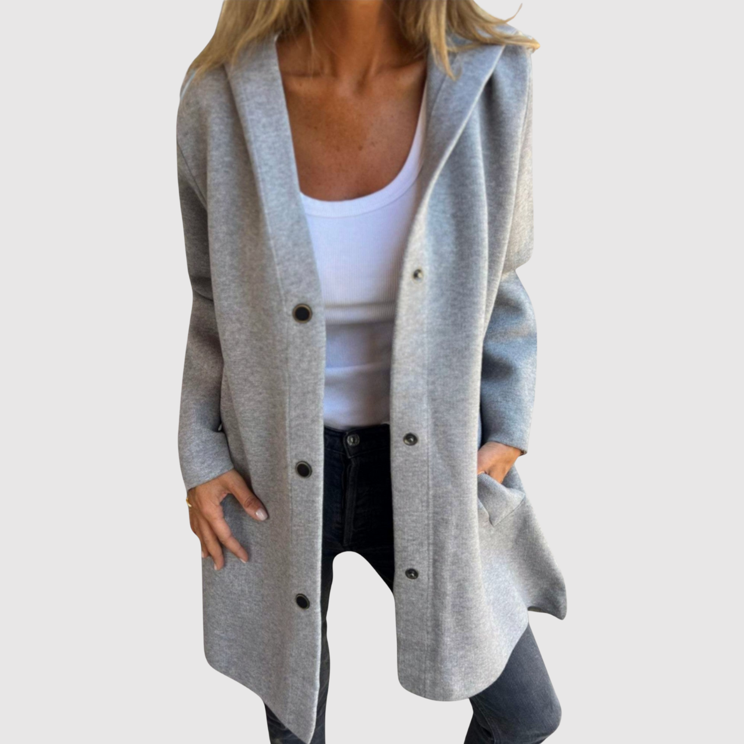 Lisa women's lightweight knit-look button jacket