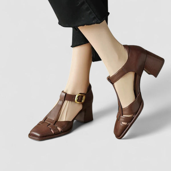 Elyxiana | Block Heels with T-Strap