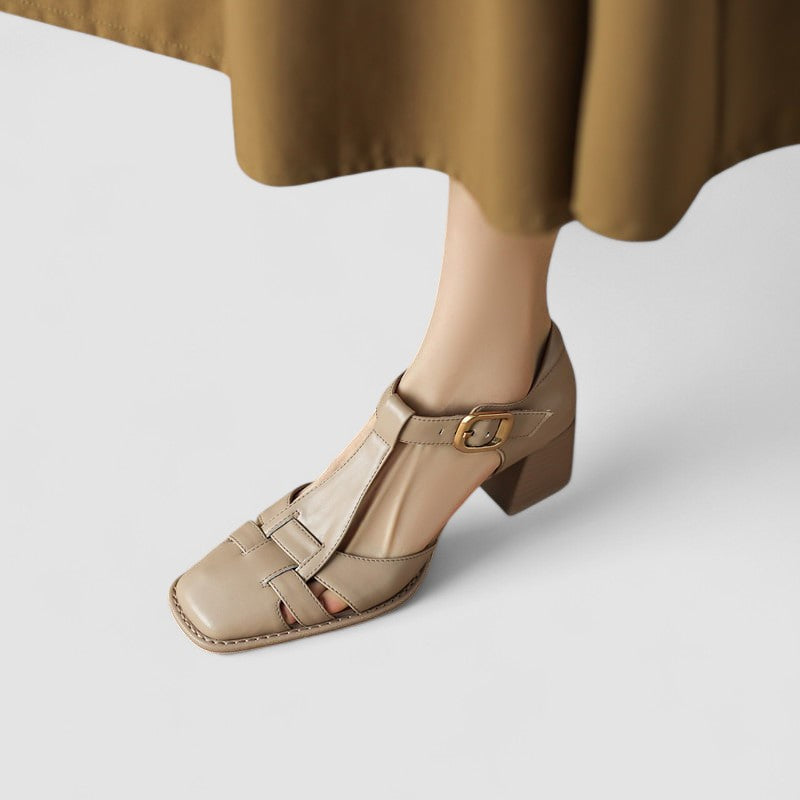 Elyxiana | Block Heels with T-Strap