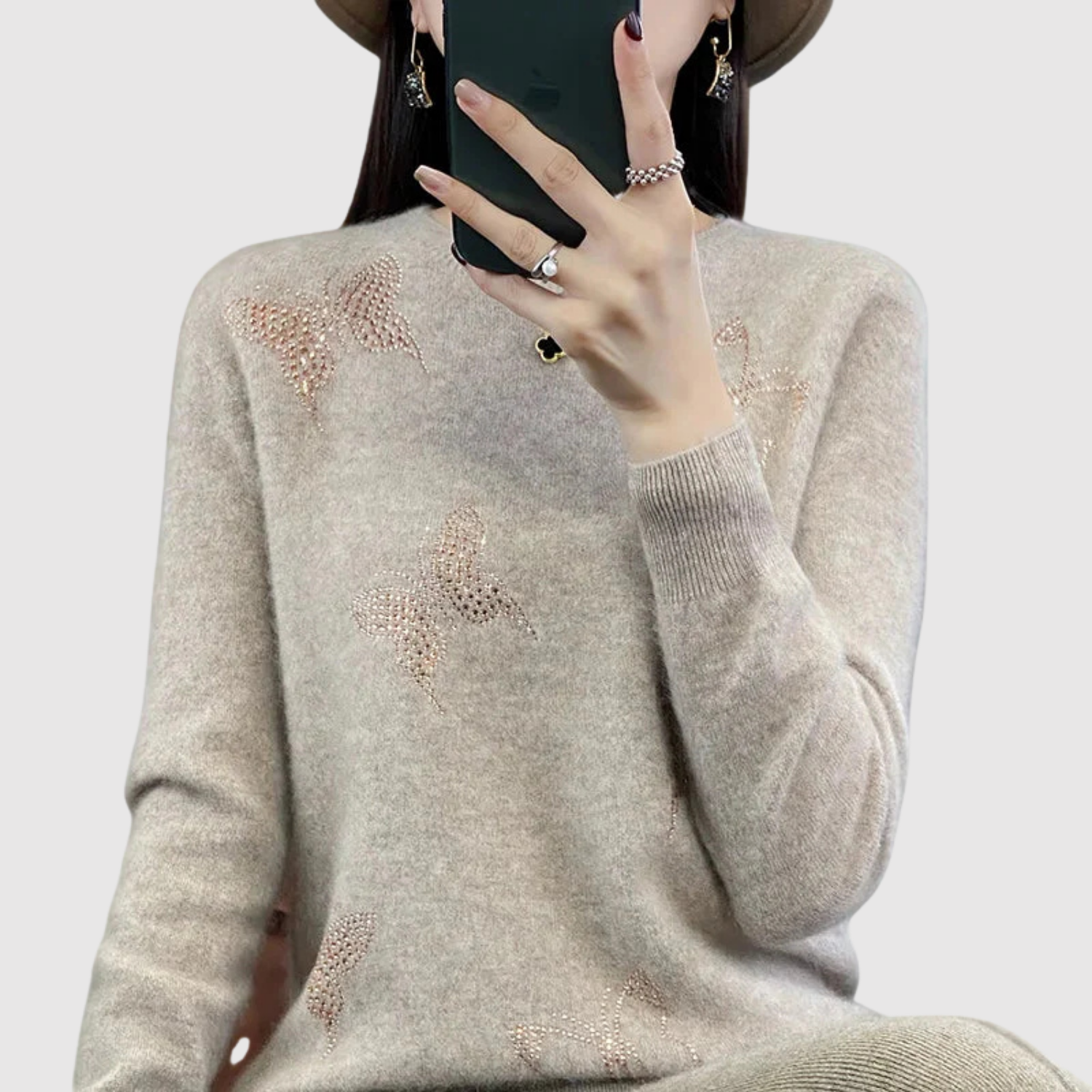 Subtle Star Print Jumper for women, view 3