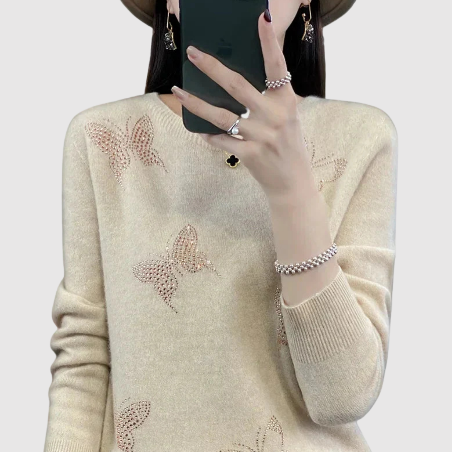 Subtle Star Print Jumper for women, view 6