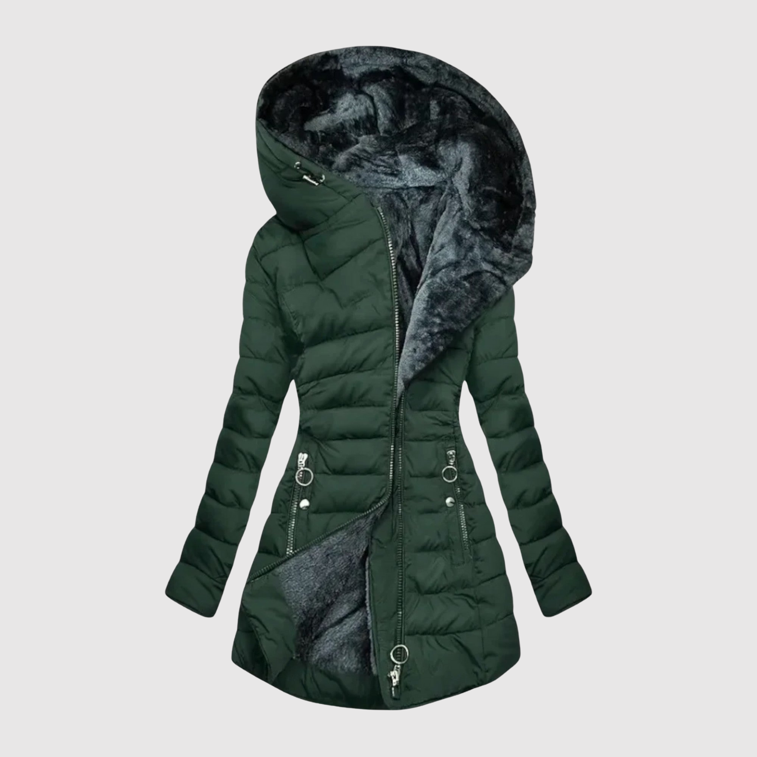 Chloe women's faux fur hooded puffer jacket