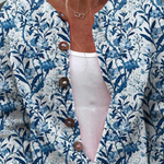 Tabitha blue botanical bird knitted cardigan