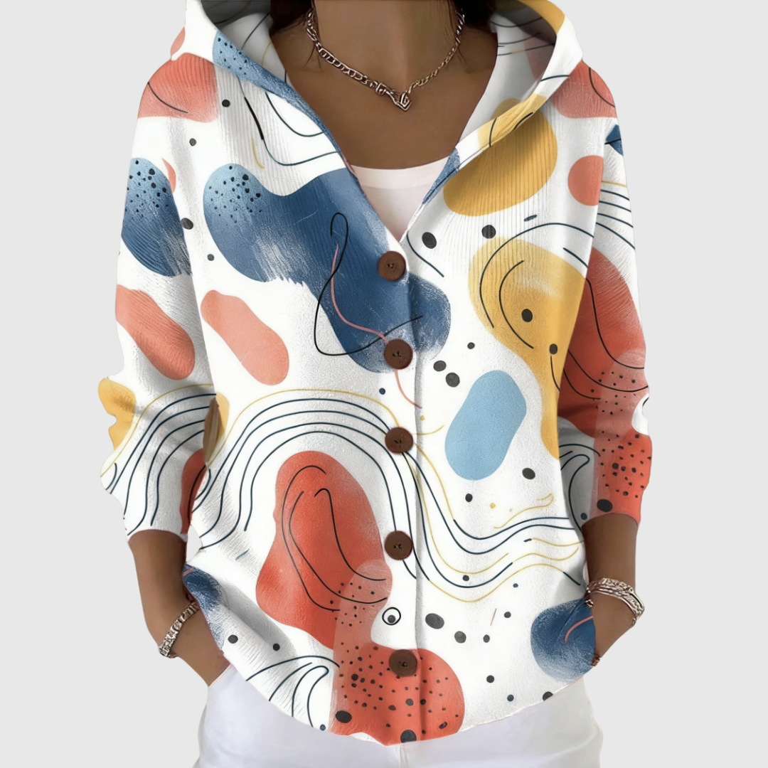 Jane women's hooded knitted jacket