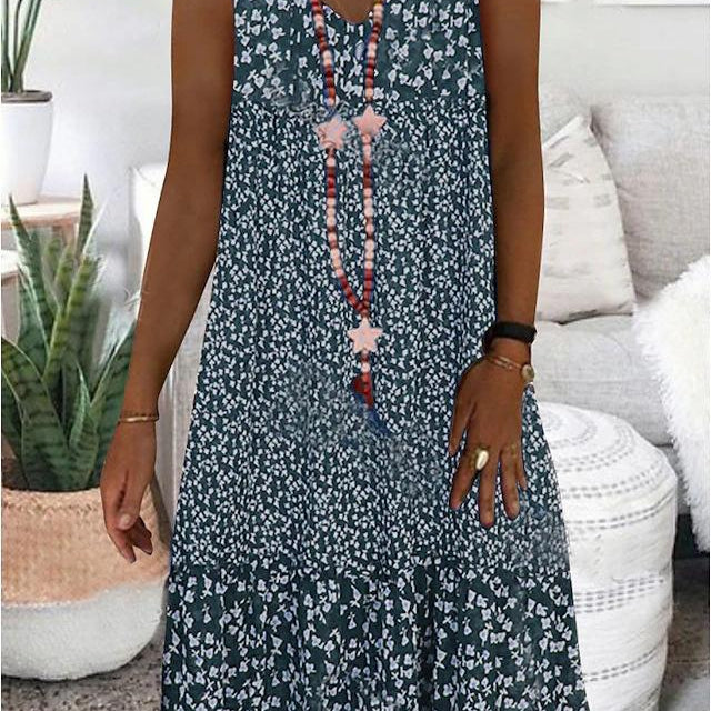 AYLA | SLEEVELESS V-NECK DRESS