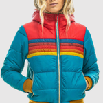 Colour Stripe Padded Jacket for women, view 3