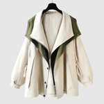 Long Two-Tone Hooded Jacket for women, view 3