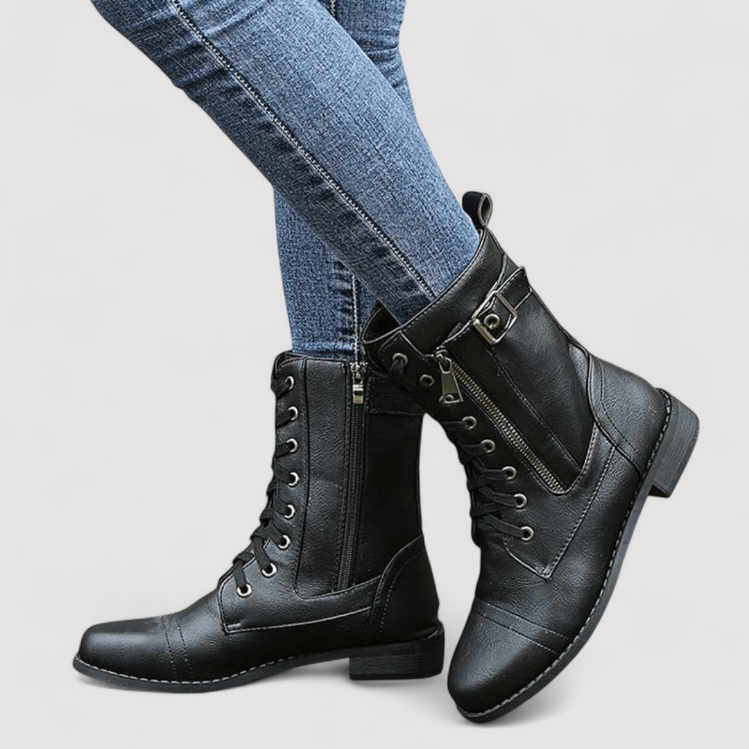 Lucinda women's buckled western mid-calf boots