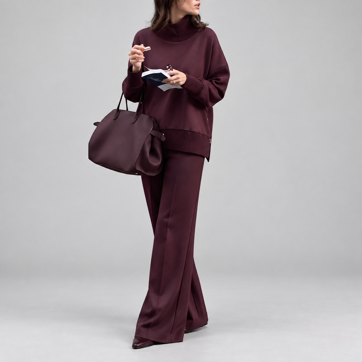 Amanda women's high-neck zip two-piece set