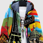 Women's paris city print hoodie, view 2