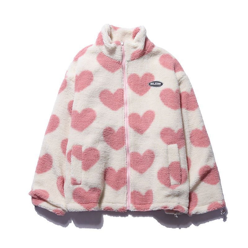 Nora women's reversible heart fleece jacket
