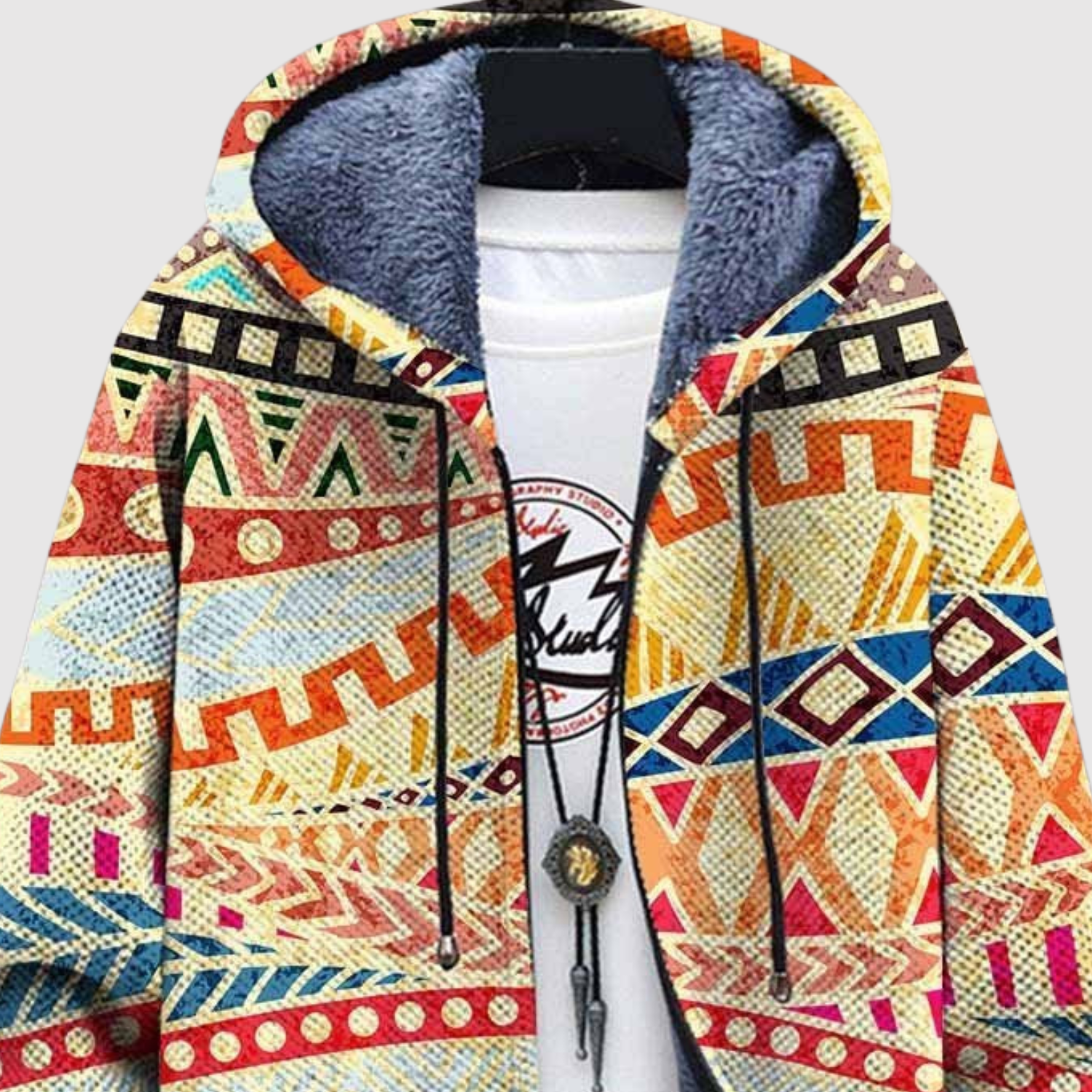 Women's colourful folk print sweatshirt, view 2