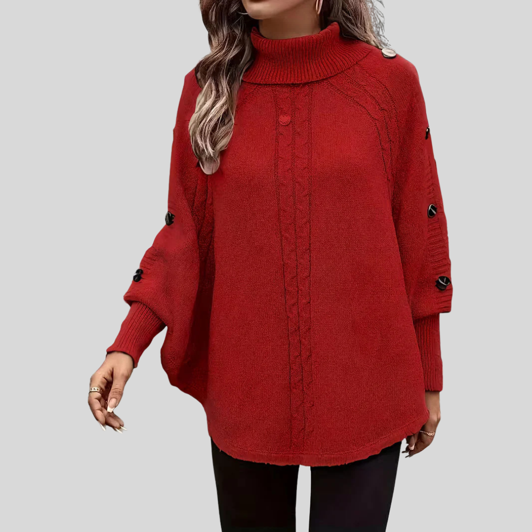 Theresa high-neck cable-knit jumper