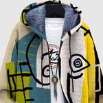 Women's abstract art print hoodie, view 2