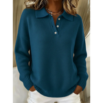Janet women's soft polo-neck button jumper