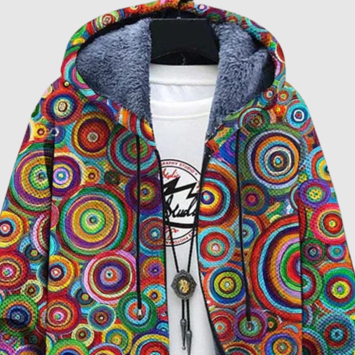 Women's circle print sweatshirt, view 2