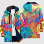 Women's abstract colour print hoodie, view 2