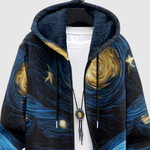 Women's starry sky print hoodie, view 3
