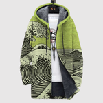 Women's japanese wave print hoodie, view 4