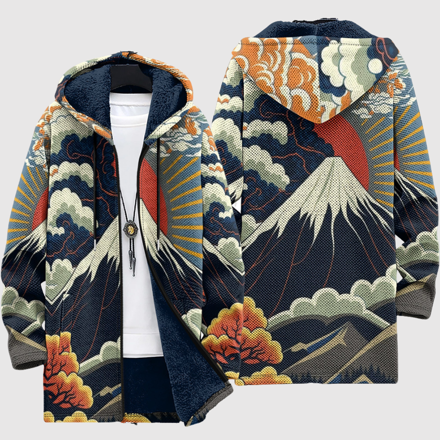 Women's japanese-inspired print hoodie, view 2