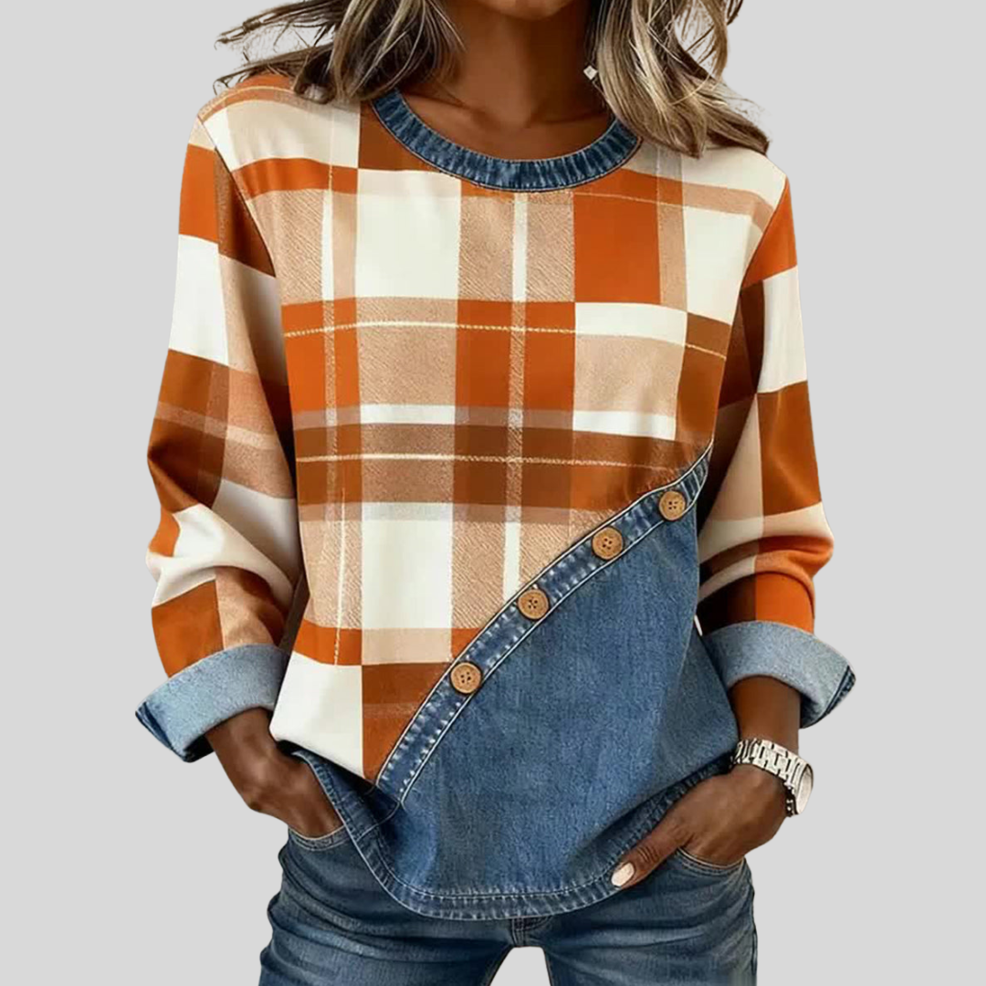 Joanna patchwork pullover top